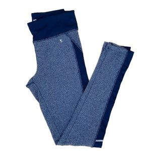 DANSKIN| NAVY BLUE LEGGINGS HERRINGBONE PRINT XS